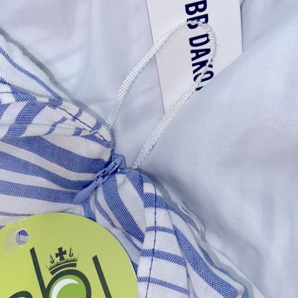 BB Dakota blue striped one shoulder romper size 8 new with tags - Picture 8 of 11